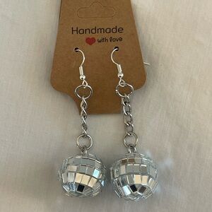Handcrafted Silver Disco Ball Earrings